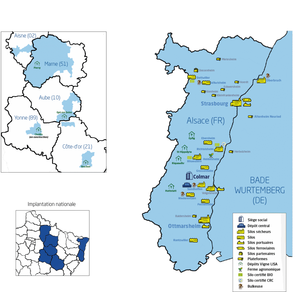 Carte de toute nos implantations
